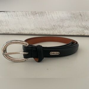 Ralph Lauren Black and Brown Belt with Silver Buckle